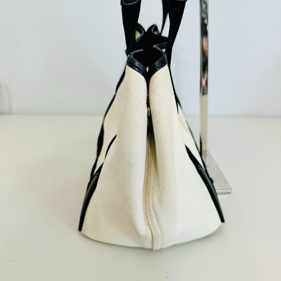 AUTHENTIC BALENCIAGA PARIS CABAS CANVAS AND LEATHER TOTE VINTAGE MADE IN ITALY - Picture 5 of 16